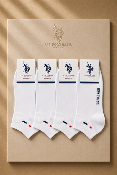 U.S. Polo Assn. 4 Pairs of White Bootie Socks