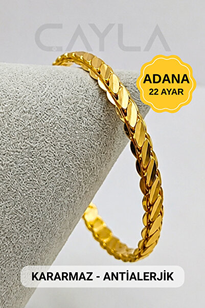 Çayla Adana Burma Bilezik - Kararmaz ve Antialerjik - 22 Ayar Altın Kaplama -...