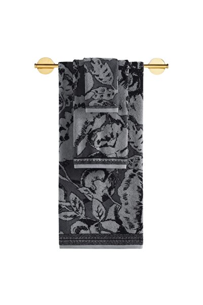 CEMETEKS Caressa Yarn Dyed 3-Piece Towel Set Anthracite