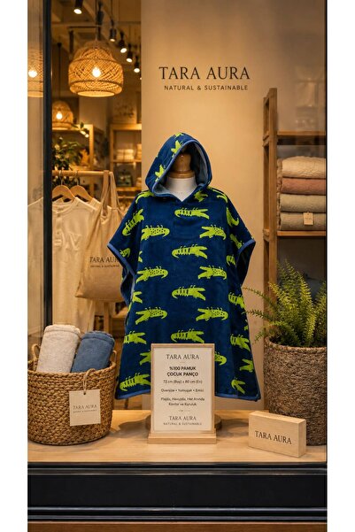 TaraAura 100% Cotton Colorful Oversize Poncho for Children Aged 3-8