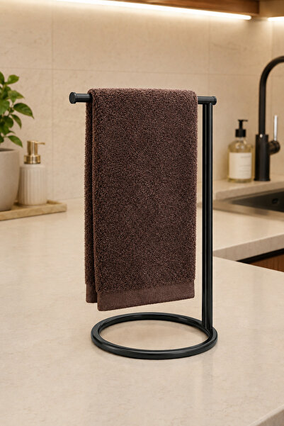 Edora Home Siyah Dikey Havluluk Havlu Askılığı Tezgah Üstü Banyo Mutfak Organizer Paslanmaz Metal