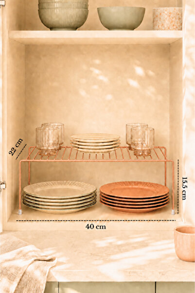 Edora Home Rose Dolap İçi Düzenleyici Tel Raf Fincan Tabak Kase Organizer Pas...