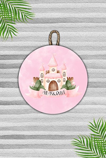 Dormot Home Pink Castle Personalized Children's Wall Ornament - Modern Door O...