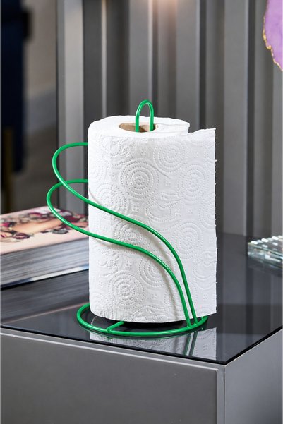 Edora Home Yılbaşı Yeşil Kuğu Metal Kağıt Havluluk, Tezgah Üstü Rulo Havlu ve Peçetelik Standı