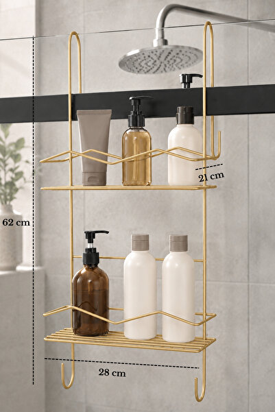 Edora Home Θήκη σαμπουάν με κρεμαστή βάση για ντουζιέρα, οργανωτής ντους με 2...