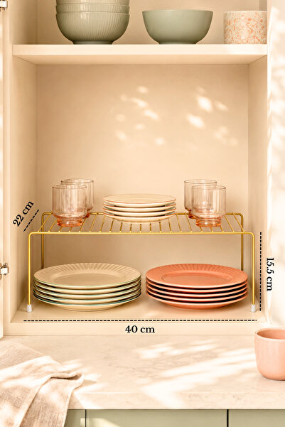 Edora Home Γυαλιστερό χρυσό οργανωτής ντουλάπας με συρμάτινο ράφι, οργανωτής ...