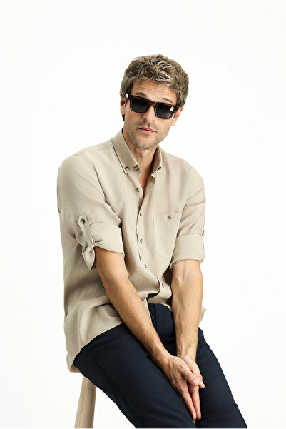 Kiğılı Long Sleeve Regular Fit Button Lapel Sports Shirt