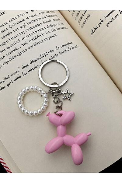 Capella Balloon Dog Pearl Star Coquette Charm Bag Charm and Keychain