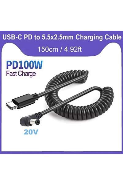 Choice 1.5m 20V PD 100W Type C to DC Charging Cord, USB C to DC 5.5X2.5mm Pow...