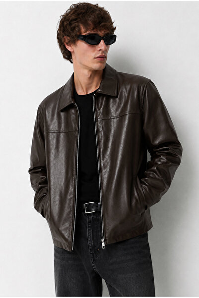 Delpino Men's Regular Fit Leather Jacket