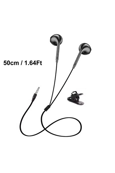 Choice black 50cm Short Wired Earbuds, No Mic In-Ear Headphones, Lightweight ...