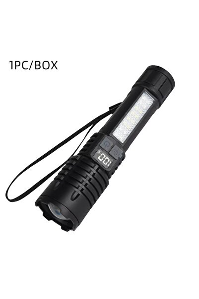 Choice black High Power LED Flashlight Powerful TYPE-C Rechargeable COB Flash...
