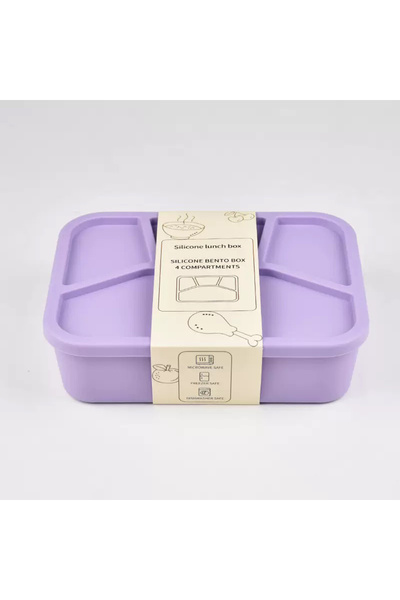 Choice 4 Taro Purple Silicone Bento Box, Four Compartments, Reusable Silicone...