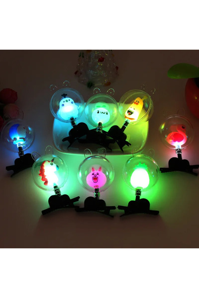 Choice 10pcs Random style 10pcs LED Flash Bobo Ball Hairpin Cute Flash Childr...