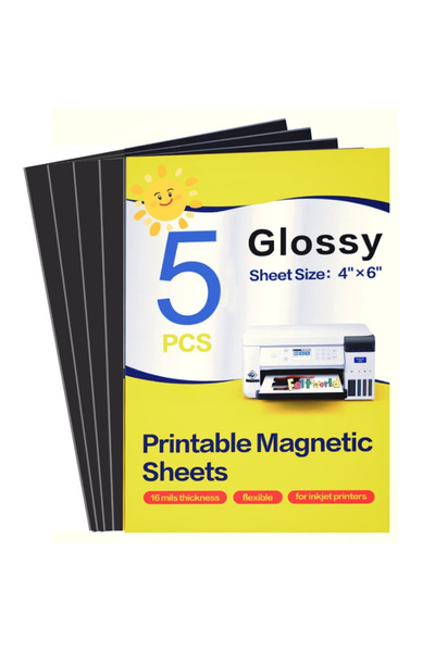Choice 4 x 6 Inch-Glossy 5 Sheets Printable Magnetic Sheets Make Refrigerator...