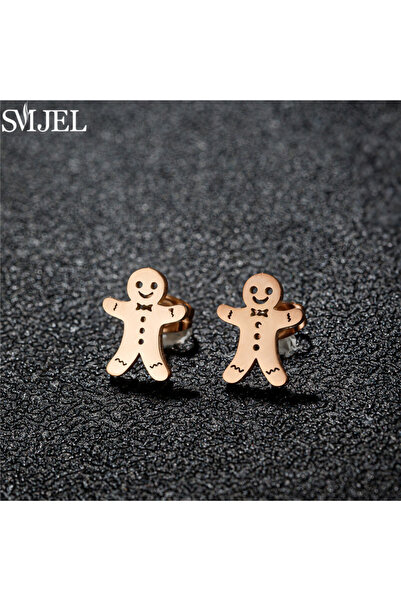 Choice3 GED399R Classic Stainless Steel Gingerbread Man Stud Earrings Cute Ch...