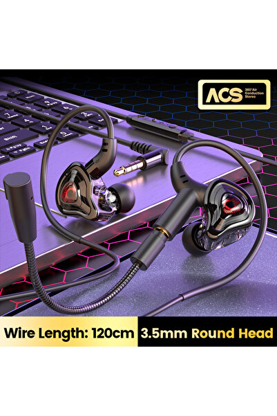 Choice 3.5mm 90°Elbow Gaming Headphones Wired Earphone Metal HiFi Bass Stereo...
