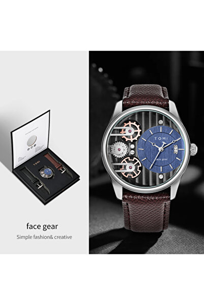 Choice Brown Silver TOMI Men's Gift Box Combination Set Watch Luxury and Simp...