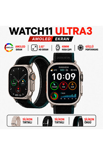 DURKHEİM Watch11 Ultra 3 Akıllı Saat| ChatGPT|NFC|Arama-Konuşma|Mesaj Yanıtla...