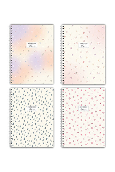 Be Online A5 Spiral School Notebook Set of 4 - Lined Colored Cardboard Cover ...