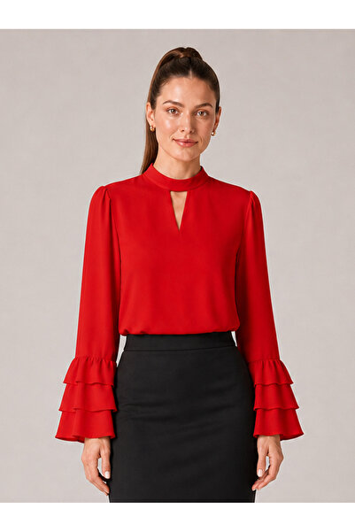ROCMAY Plus Size Volan Sleeved Blouse
