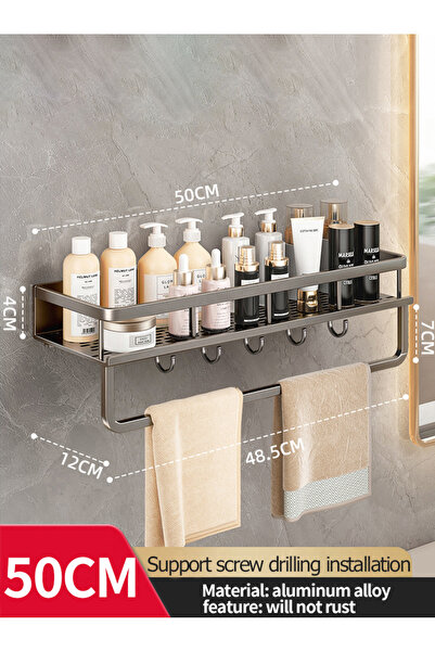 Choice gray 50CM-B Bathroom Rack Bathroom Shelf Toilet Space Aluminum Hanging...