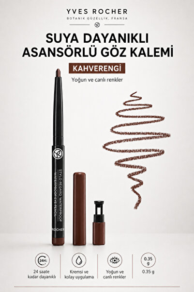 Yves Rocher 0.35 g Suya Asansör Dayanıklı Göz Kalemi 24 Saat kalıcı Formül KAHVE