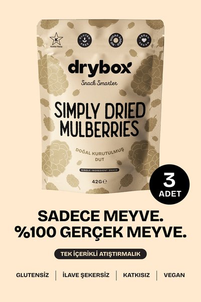 DRYBOX Natural Dried Mulberries (Delicate and Crispy) - 42g 3-Pack