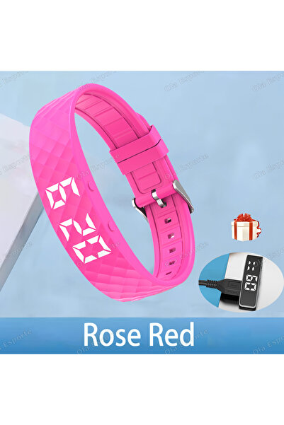 Choice5 Rosered Vibrating Alarm Clock Watch Heavy Sleepers Silent Wake-Up Sma...