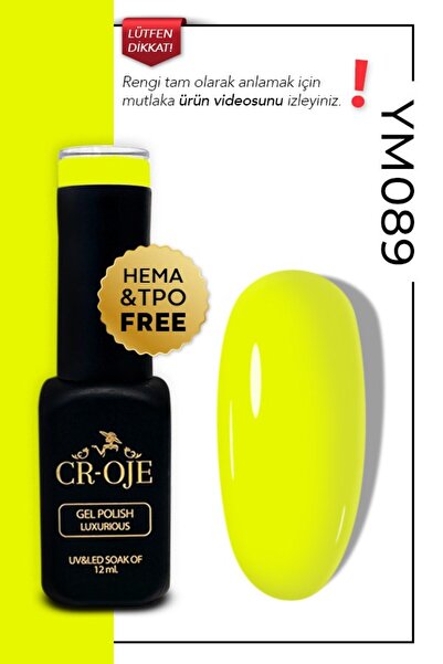 CROJE KALICI OJE Kalıcı Oje Ym089 Neon Sarı (12 ML)