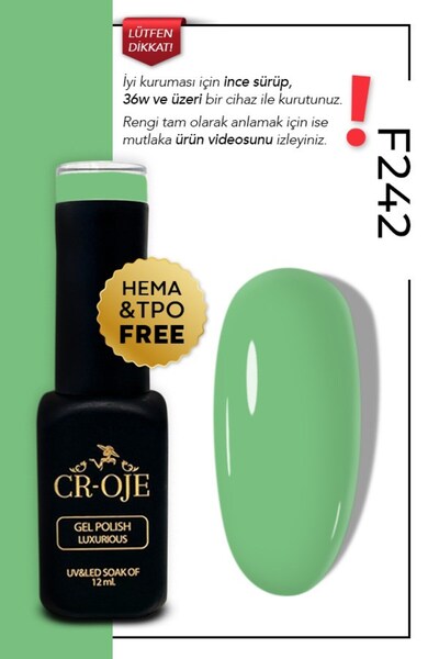 CROJE KALICI OJE Kalıcı Oje F242- Yeşil (12 ml)