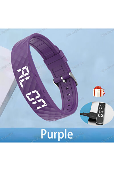 Choice1 Purple Vibrating Alarm Clock Watch Heavy Sleepers Silent Wake-Up Smar...