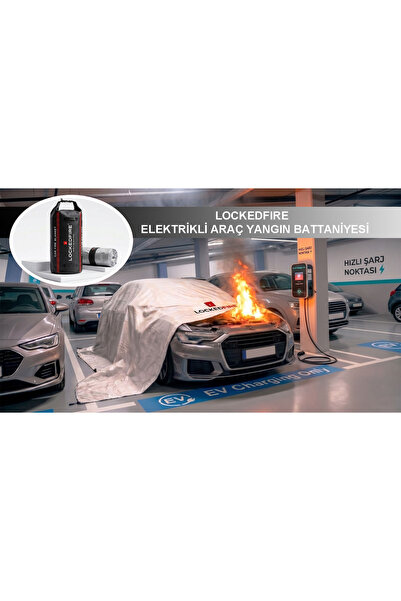 LOCKEDFIRE PRO-KAAN 6x8m Araç Yangın Battaniyesi - Elektrikli Araç ve Fosil Y...