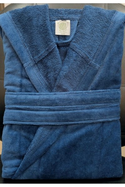 MYSOFTHOME Bathrobe Velvet Hooded 100% Cotton Fabric Ultra Soft Textured