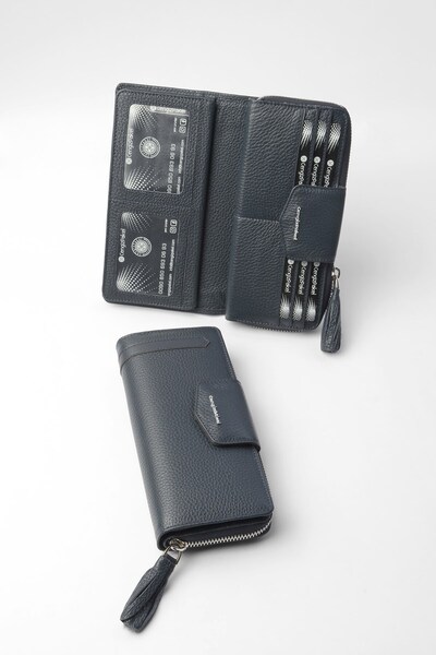 CENGİZ PAKEL Genuine Leather Large Internal Volume Women's Wallet - Functiona...