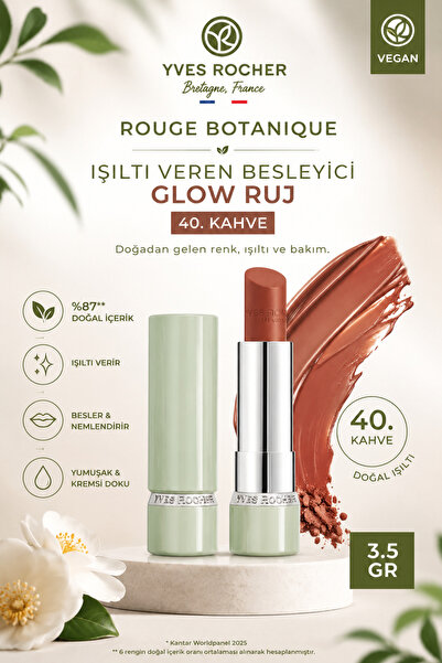 Yves Rocher Lightweight Colorful Vegan Glow Lipstick Moisturizing Glossy Natu...