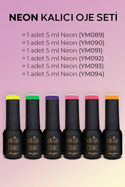 CROJE KALICI OJE Kalıcı Oje Neon Set 6 Lı