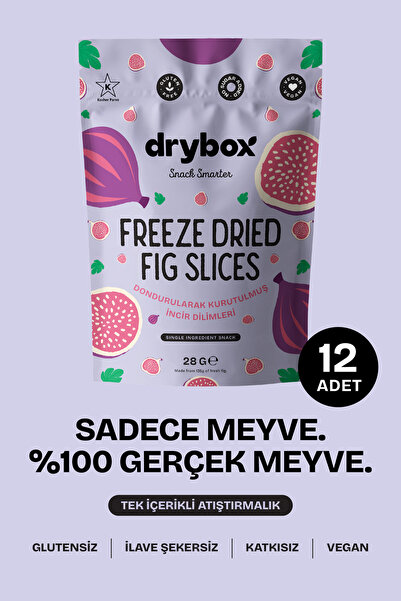 DRYBOX Freeze Dried Zengin ve Çıtır Türk İncir Dilimleri (Dondurularak Kurutu...