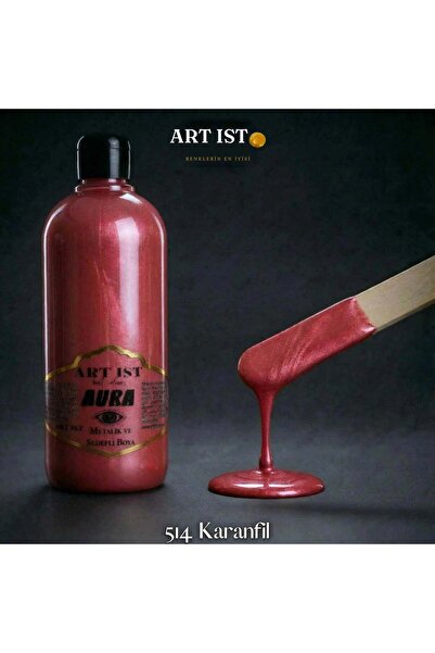 ART IST AURA Sedefli ve Vernikli Metalik Akrilik Boya 500 ml – 516 Karanfil| ...