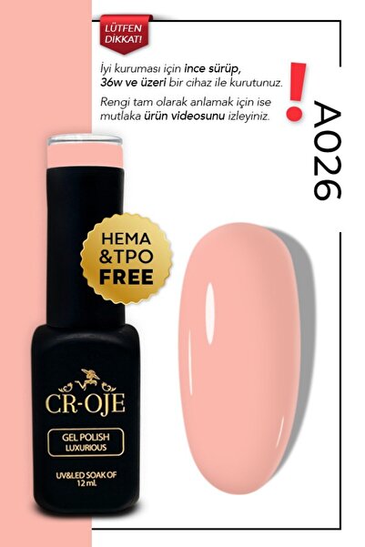 CROJE KALICI OJE Kalıcı Oje A026- Nude (12 ml.)