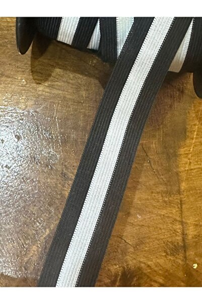 Gönülden Tasarım Panglică cu dungi alb-negru cusute de 3 cm - Accesoriu de îm...