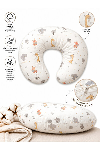 ngn collection Breastfeeding Pillow, 100% Cotton Washable Zippered Breastfeed...