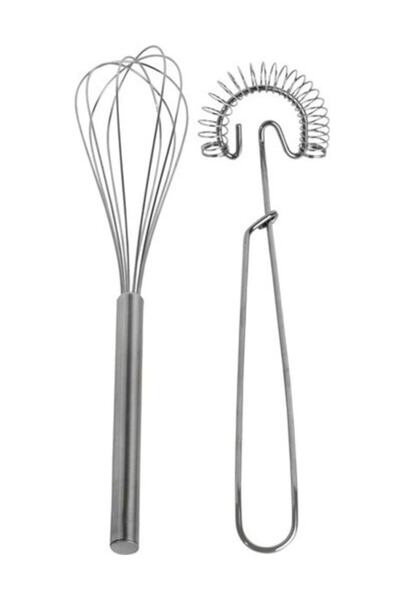 Kitchen Beauty 2'Li Metal Çırpıcı Seti Pasta Kek Çırpma Teli Yaylı Yumurta Sos Çırpma Çırpıcı Seti