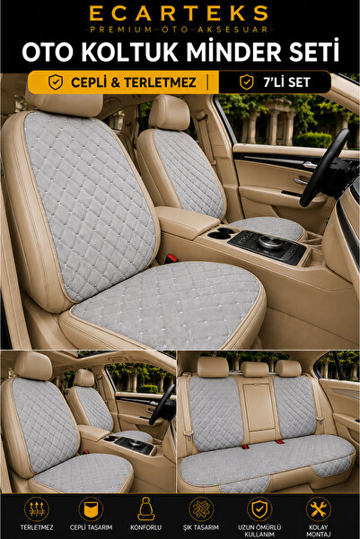 ECARTEKS PREMİUM QUALİTY CAR ACCESSORİES مجموعة وسائد مقاعد السيارة المقاومة ...
