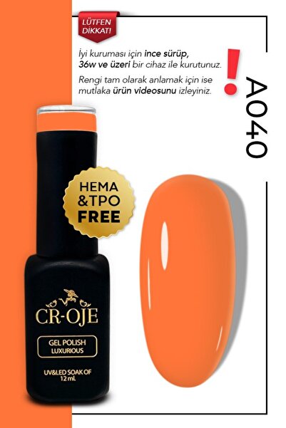 CROJE KALICI OJE Kalıcı Oje A040- Turuncu (12 ml.)