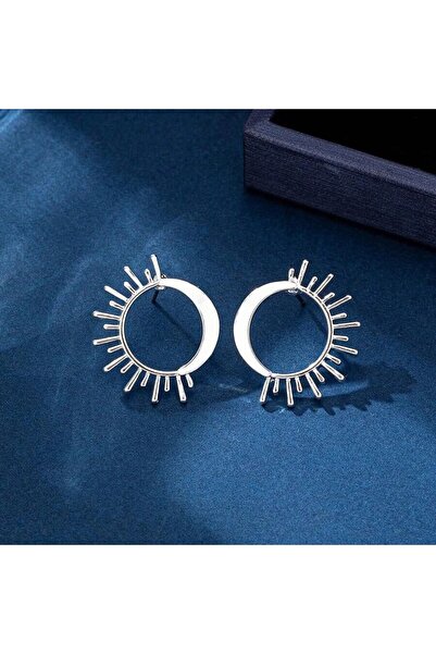 Choice AEH60104GS Obega Ins Sun Moon Shape Tiny Earrings Stud Trendy Gold SIl...