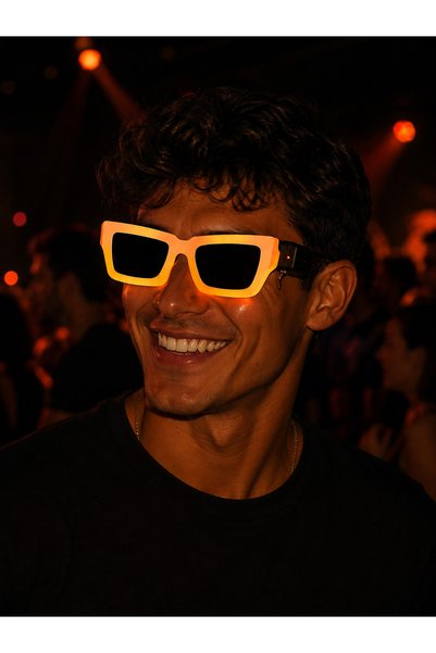 PARTİPORT Illuminated Retro Cornered Lighted Glasses