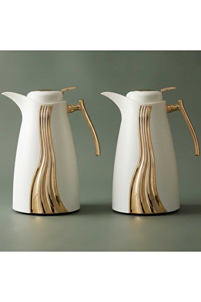 Alsaif Gallery Al Saif Gallery Karma thermos set, 1 liter, golden pattern, 2 ...