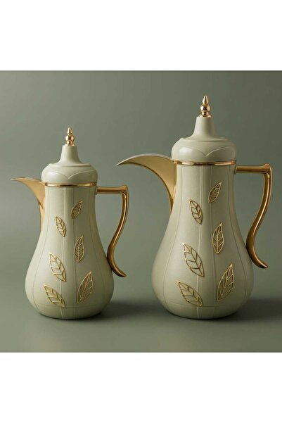 Alsaif Gallery طقم ترمس من معرض السيف، قطعتين، سعة 1 لتر، وعاء داخلي زجاجي، غ...