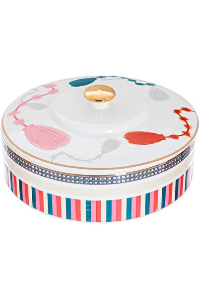 Alsaif Gallery Porcelain Candy Serving Bowl (Tarhal), Medium Circular with Li...